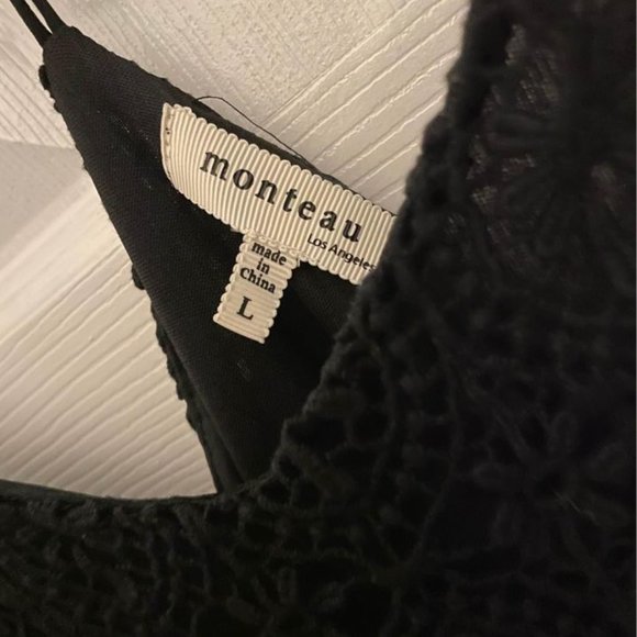 Size L Black Halter Gown w/ Lace Top - Picture 3 of 3